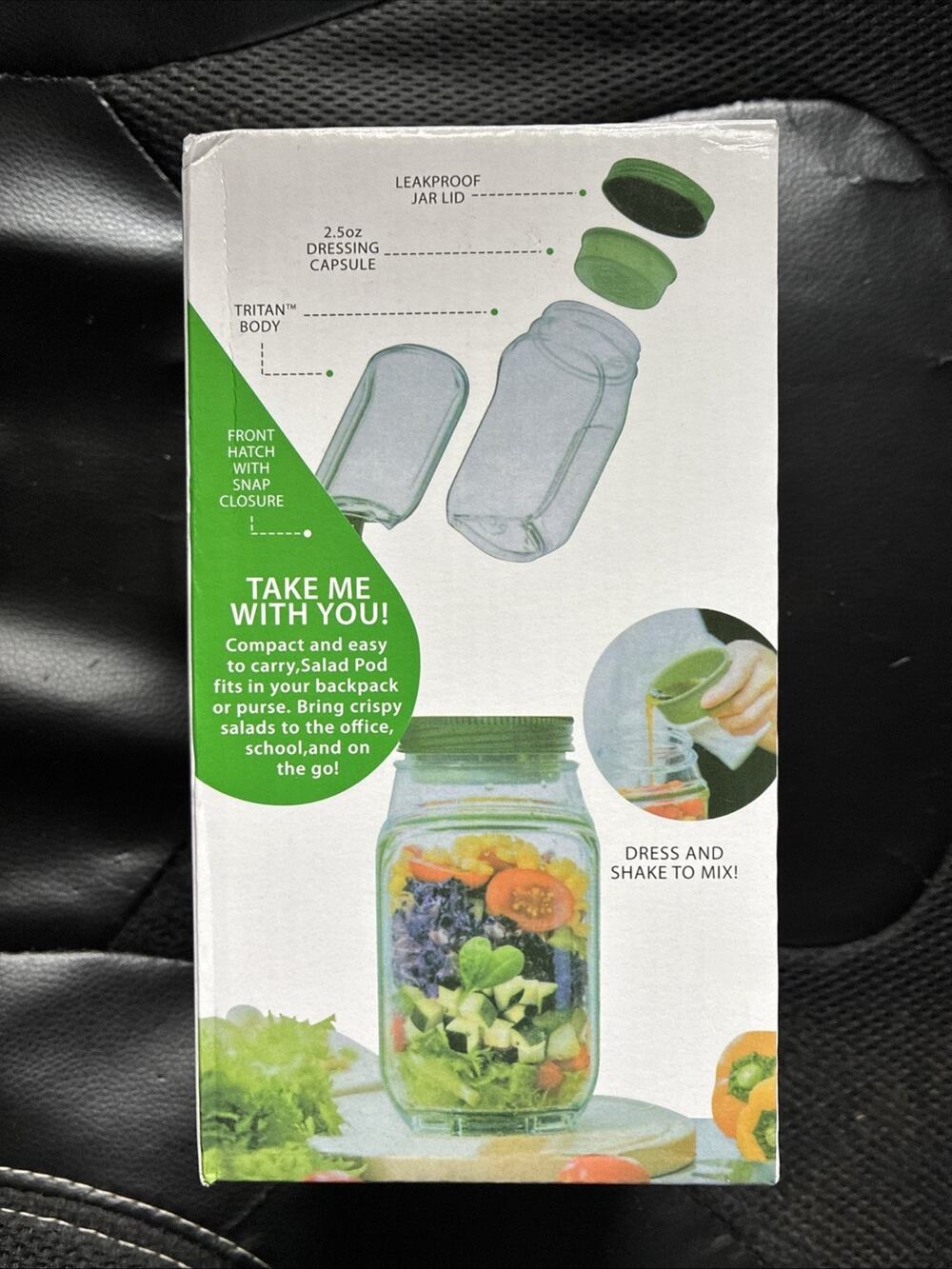 SALADkind Salad Pod Portable Prep Container Tritan Body Leakproof Lid HY-752 NEW